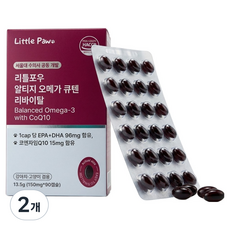 리틀포우 반려동물 알티지 오메가3 CoQ10 리바이탈, 2개, 90정