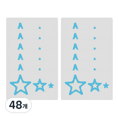 데이소이 다양한 모양 미끄럼 방지 스티커, 03 별 블루, 48개