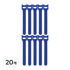 SOSO市集 魔鬼氈束線帶 電線整理固定器, 藍色, 20個