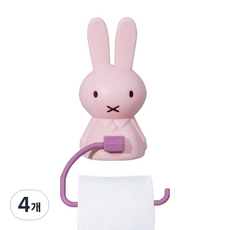 PEONIST 兔子簡約浴室衛生紙架, 4個, 粉紅色