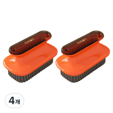 마켓감성 다용도 그립감 브러쉬 손잡이, 오렌지, 4개