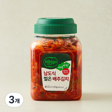 비비고 남도식 썰은 배추김치, 1.2kg, 3개