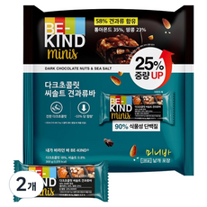비카인드 미니 다크초콜릿 씨솔트 견과류바 15p, 300g, 2개