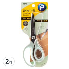 Printec 2in1 開箱剪刀 鐵氟龍, 綠色, 2個