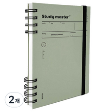 MUNID 左翻100天學習計畫本 帶型, 2個, 橄欖綠