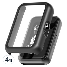 누아트 갤럭시핏 시리즈 풀커버 하드 케이스, 블랙, 4개