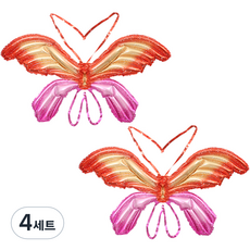 피앤비유니티 나비날개 + 어깨끈 세트, 레드핑크, 4세트
