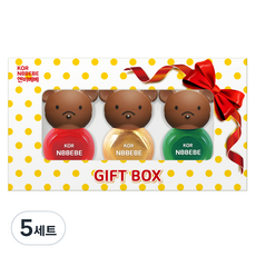 NBBEBE 兒童指甲油 3種禮盒組, 鮮紅色 + 閃亮金色 + 鮮綠色, 5組