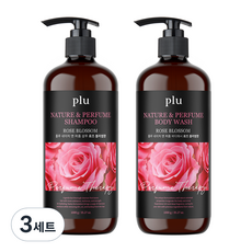 플루 네이처 앤 퍼퓸 바디워시 로즈블러썸 1000g + 샴푸 로즈블러썸 1000g 세트, 1kg