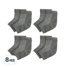 생활더하기 풋케어 발 뒤꿈치 보습 패드 양말 그레이, 8세트, 1개입