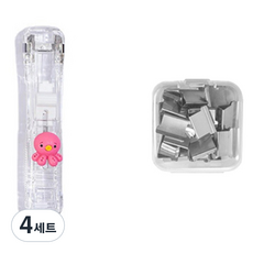 모닝셀러 투명 푸시 클립 문어 + 핀 50p 세트, 4세트