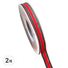 핸즈픽 크리스마스 선물 포장 끈 츄리 리본 1cm, 구츄리, 2개