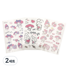 Beauty Home 三麗鷗 美樂蒂 紋身貼紙 3件組, 2套, 邱比特 + 基本款 + 莓果