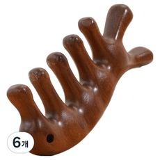 Moneyfull 頭皮全身按摩器 木製刮痧板, 6個, 混合色