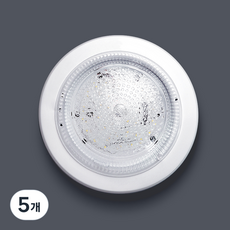 글로벌엘이디 방습 원형 LED 직부등 15W 주광색, 화이트, 5개