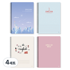 ibis 英語筆記本4件組, 紫色 + 淺藍色 + 象牙白 + 粉紅色, 4套