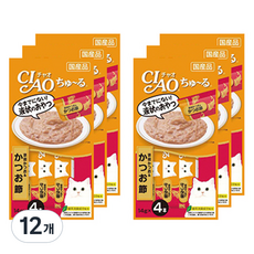 챠오츄르 고양이 짜먹는 간식, 혼합맛(가다랑어/가츠오부시), 14g, 48개