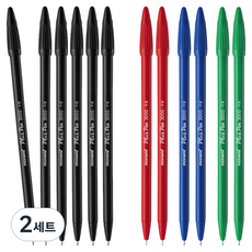 monAmi Plus Pen 黑色 6支 + 藍色 2支 + 紅色 2支 + 綠色 2支 套組, 2套