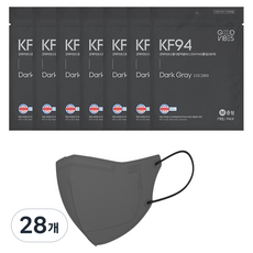 굿바이브스 황사방역용 마스크 중형 KF94, 다크그레이, 28개, 7개입