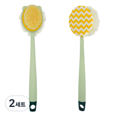 Dajeongdagam 身體刷 雙面毛巾型 + 雙面刷頭型組合, 綠色, 2套