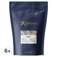 캅카와 샘 블렌드, 홀빈(분쇄안함), 500g, 6개