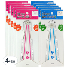 misoro 折疊式雙夾 1980 天藍色 5入+粉色 5入, 混色, 4組