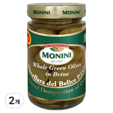 MONINI Oils 帶籽綠橄欖, 310g, 2個