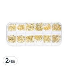 金 X 銀零件 008 心星三角方形迷你鏡框 12 件套, 金子, 2組