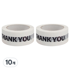 마켓감성 포장 데코 박스 테이프 45mm x 1m, 화이트블랙 THANK YOU, 10개