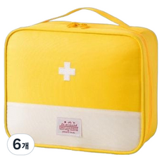 아늑공간 가정 휴대용 응급처치 구급파우치 대형 옐로우, 6개