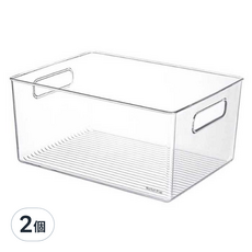 Market Plan Meet 多功能收納盒 基本款 大型, 2個, 透明