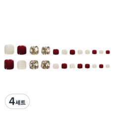 비투윈 패디팁 세트, 4세트, 레드 샴페인 풀 큐빅 젤타입