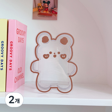 보냄 아크릴 캐릭터 연필꽂이 초코곰, 혼합색상, 2개