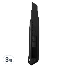 월드크린 프로 커터칼 대형 18mm, 블랙, 3개