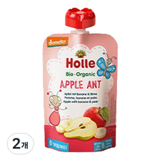 홀레 유기농 이유식 퓨레 애플 엔트, 사과 + 바나나 + 배, 100g, 2개