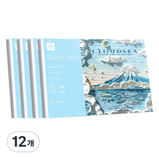 알로데 미술 드로잉 스케치북 TYPE04 푸른산, A4, 50매, 12개