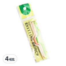 플라스틱 꽈배기바늘 랜덤 색상 3종 세트, 4세트