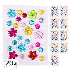 DOnG-A Pms 閃亮寶石貼紙, 花朵(隨機出貨), 20個
