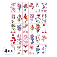 Fokermus 海娜紋身貼紙 迷你30款套組, 4套, G款