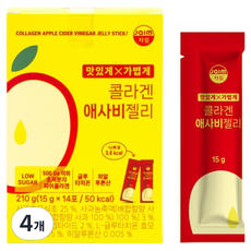jaim 콜라겐 애사비젤리, 4개, 210g
