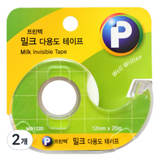 프린텍 밀크 다용도 테이프 12mm x 20m, 혼합색상, 2개