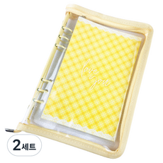 머스트딜 A5 6공 지퍼형 포카바인더 + 양면속지 포토카드 포함 30매, 스프링옐로우, 2세트