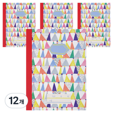 꼬깔 줄노트, 혼합색상, 12개