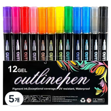 동아피엠에스 아웃라인 메탈 마카펜, 5개, 12색