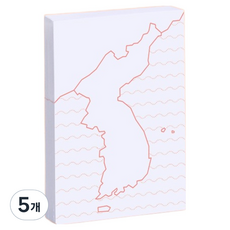 motemote 黏貼式地圖型韓國史便利貼 半島 Zoom, 5個, 60張, 白色
