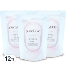 퓨어블 포밍 핸드워시 리필 핑크, 베리향, 12개, 300ml