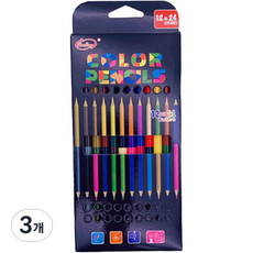 더조넷 컬러 투헤드 색연필, 3개, 24색
