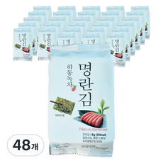 맛있는 밥도둑 하동 녹차 명란 도시락 조미 김, 6g, 48개