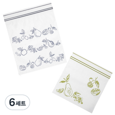 니토리 더블 지퍼백 그린 S 20p + 블루 M 20p, 6세트