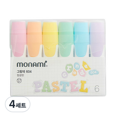 monAmi Grande 螢光筆 604 6色組 粉彩色, 混合色, 4套